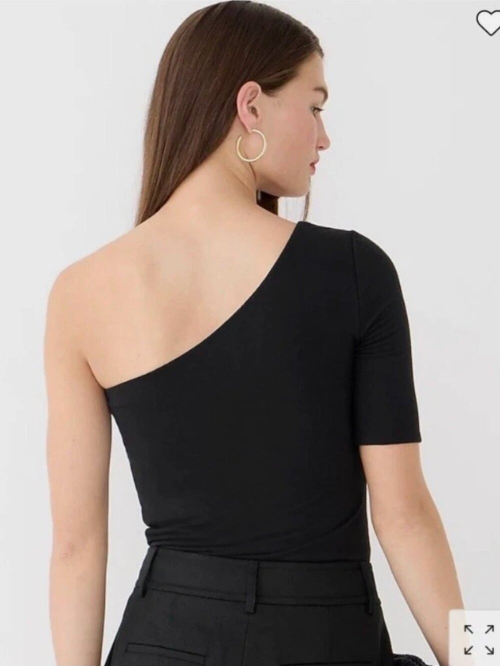 J Crew Form Knit One Shoulder Elbow-Sleeve White T-Shirt Size Large - Picture 9 of 9